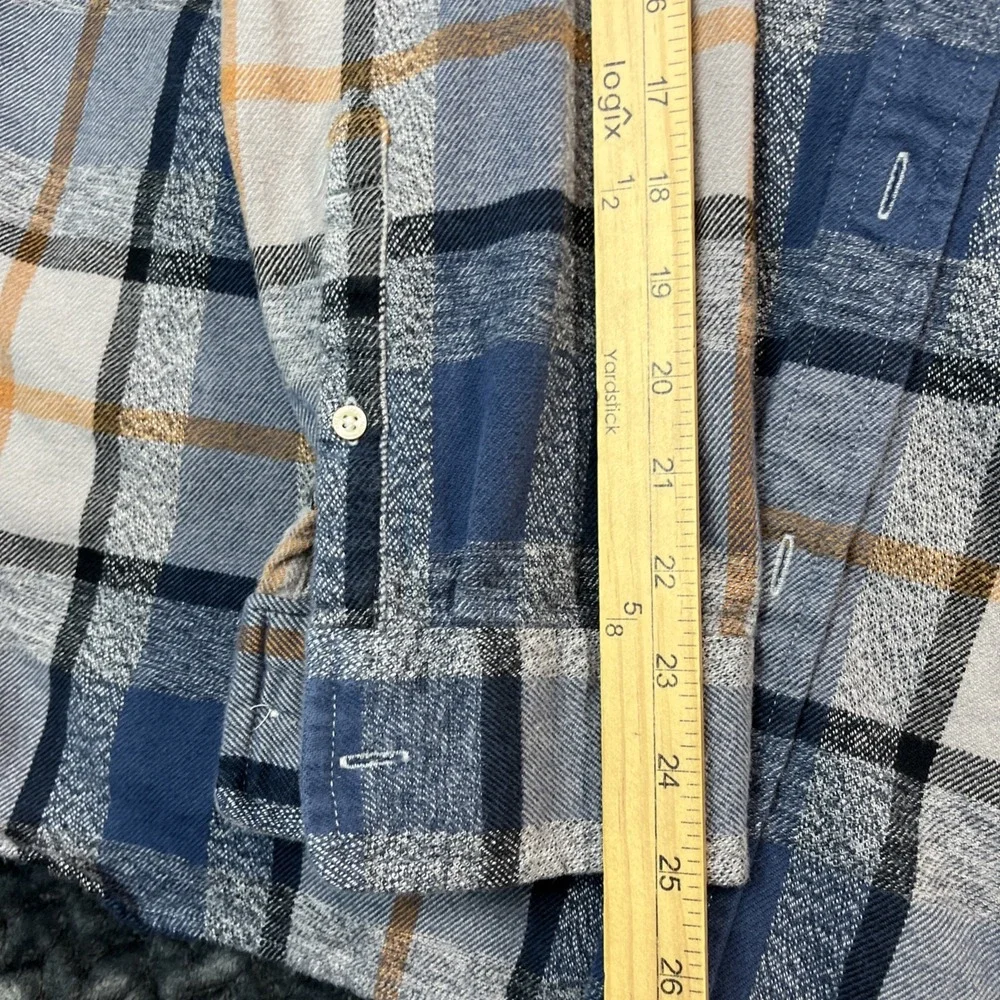North Face Arroyo Flannel Shirt Mens XXL Blue Plaid 100% Cotton Heavy Lumberjack